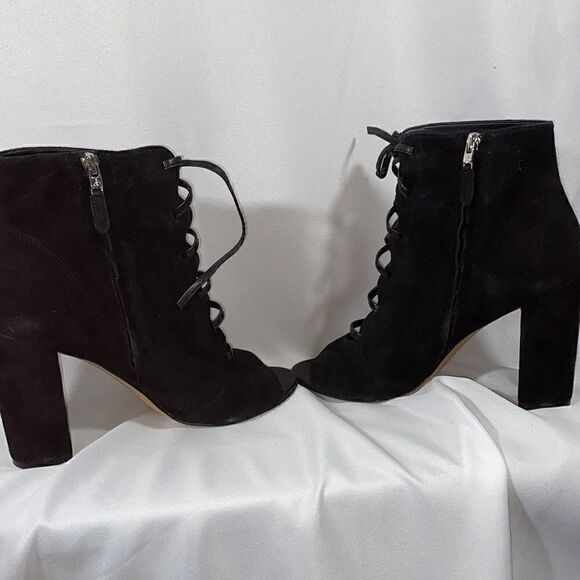 SAM EDLEMAN YVIE BOOTY SUEDE FRONT LACED BLACK - Picture 3 of 9